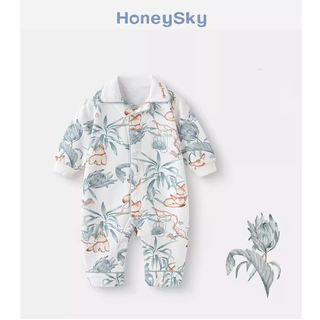 フォックスパターンロンパース 60cm~80cm