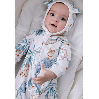 フォックスパターンロンパース 60cm~80cm