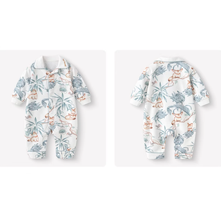 フォックスパターンロンパース 60cm~80cm