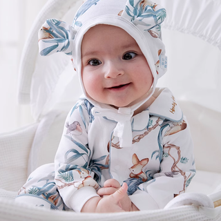 フォックスパターンロンパース 60cm~80cm