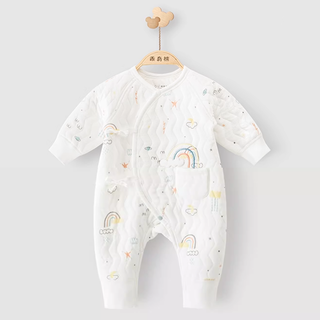 【スタイ付】レインボーコットンロンパース 60cm