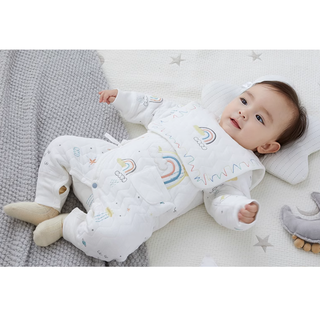 【スタイ付】レインボーコットンロンパース 60cm