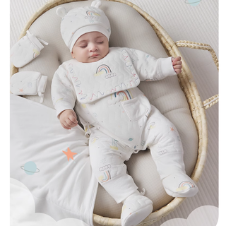 【スタイ付】レインボーコットンロンパース 60cm