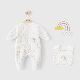 【スタイ付】レインボーコットンロンパース 60cm