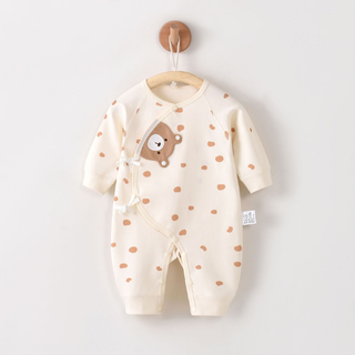 【退院着にもオススメ】ドットくまちゃんロンパース 60cm