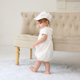 ホワイトベストロンパース 結婚式 お誕生日 アニバーサリー 退院着 ハーフバースデー