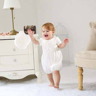 ホワイトベストロンパース 結婚式 お誕生日 アニバーサリー 退院着 ハーフバースデー