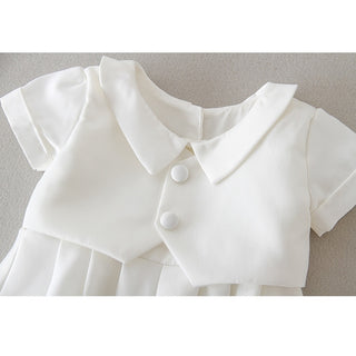 ホワイトベストロンパース 結婚式 お誕生日 アニバーサリー 退院着 ハーフバースデー