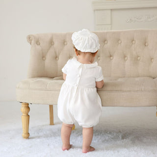 ホワイトベストロンパース 結婚式 お誕生日 アニバーサリー 退院着 ハーフバースデー