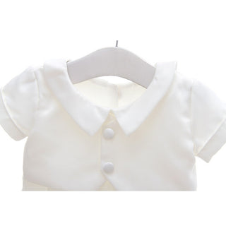 ホワイトベストロンパース 結婚式 お誕生日 アニバーサリー 退院着 ハーフバースデー