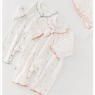 【オススメ】オーガニックコットンパターンボディロンパース 60cm 退院着