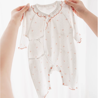 【オススメ】オーガニックコットンパターンボディロンパース 60cm 退院着