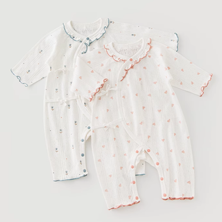 【オススメ】オーガニックコットンパターンボディロンパース 60cm 退院着