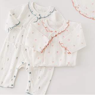 【オススメ】オーガニックコットンパターンボディロンパース 60cm 退院着