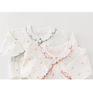 【オススメ】オーガニックコットンパターンボディロンパース 60cm 退院着