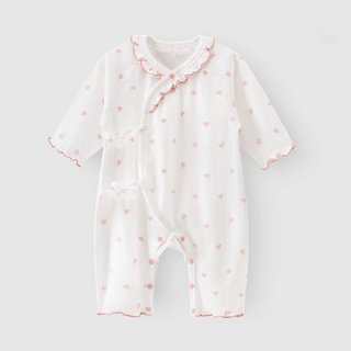 【オススメ】オーガニックコットンパターンボディロンパース 60cm 退院着