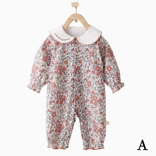 コットンフラワーロンパース 59cm~90cm