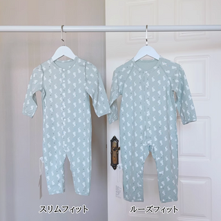 ブルーラビットコットンロンパース 59cm~90cm