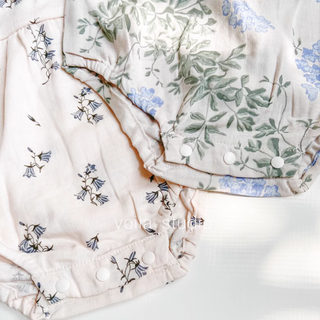 【ヘアバンド付き】コットンフラワーロンパース 60cm~90cm