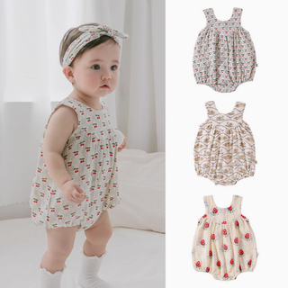 デザインカットコットンロンパース 60cm~90cm