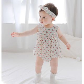 デザインカットコットンロンパース 60cm~90cm