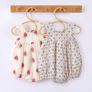 デザインカットコットンロンパース 60cm~90cm