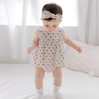 デザインカットコットンロンパース 60cm~90cm