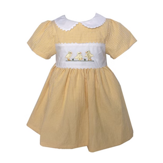 ひよこちゃんギンガムイエローワンピース80〜130cm