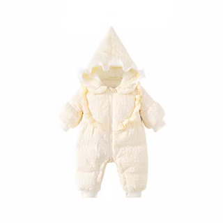 フラワーダウンロンパース60〜90cm