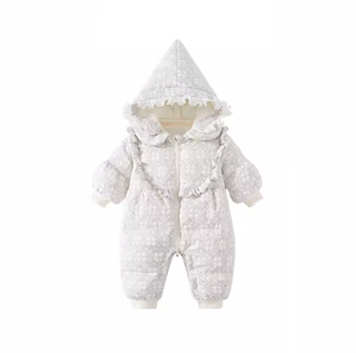 フラワーダウンロンパース60〜90cm