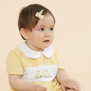 ひよこちゃんギンガムイエローワンピース80〜130cm