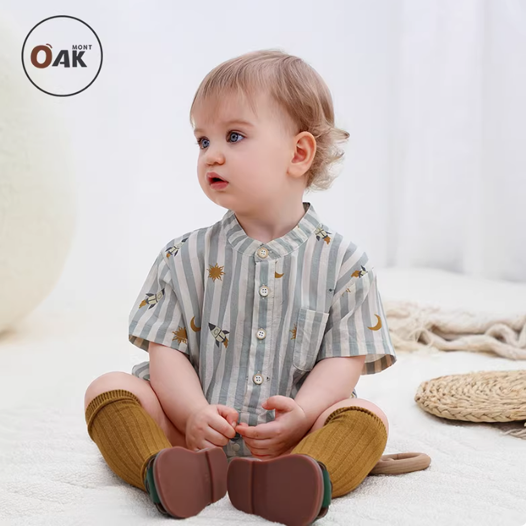 【littlecottonclothes】ロンパース フォックスパターンロンパース 60cm~80cm｜ベビーのロンパース