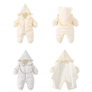 フラワーダウンロンパース60〜90cm