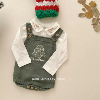 クリスマスツリーニットロンパース 60cm~100cm