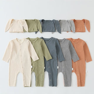 帽子付き リブうさぎちゃんロンパース 60cm~90cm