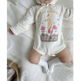 アニバーサリーケーキロンパース誕生日60cm~90㎝