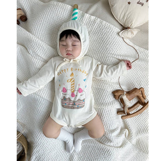 アニバーサリーケーキロンパース誕生日60cm~90㎝