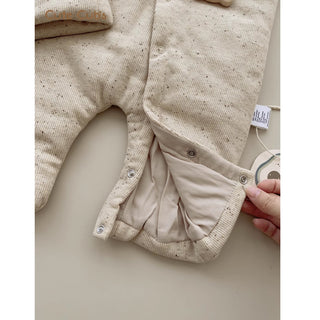 【帽子セット】ベージュうさちゃんオーガニックロンパース 60cm~90cm