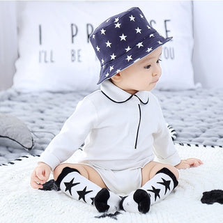 襟付きラインロンパース ボディスーツ 新生児 60cm~90cm