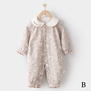 コットンフラワーロンパース 59cm~90cm