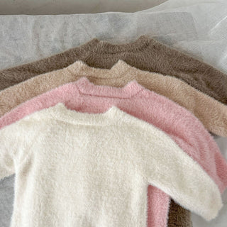 【帽子付き】もこふわくまちゃんロンパース 60cm~100cm