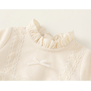 【おすすめ】ワッフルリボンロンパース 60cm~100cm