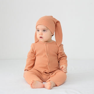 帽子付き リブうさぎちゃんロンパース 60cm~90cm