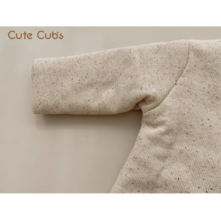 【帽子セット】ベージュうさちゃんオーガニックロンパース 60cm~90cm