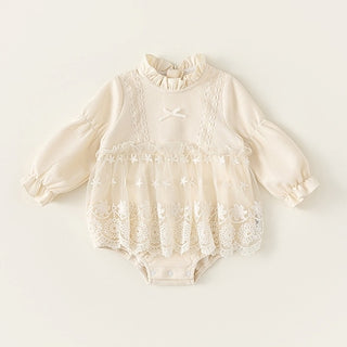 【おすすめ】ワッフルリボンロンパース 60cm~100cm