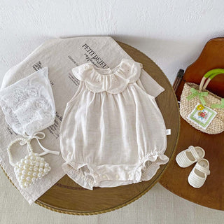 ペダルフラワーホワイトロンパース 60cm~90cm