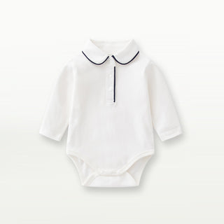 襟付きラインロンパース ボディスーツ 新生児 60cm~90cm