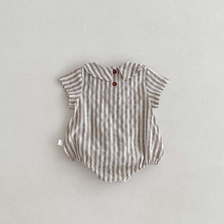 ナチュラル襟付きボタンロンパース 60cm~90cm