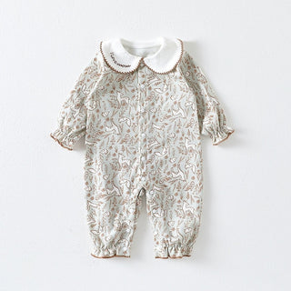 コットンフラワーロンパース 59cm~90cm