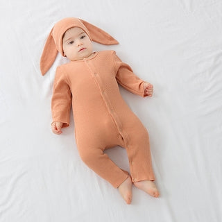 帽子付き リブうさぎちゃんロンパース 60cm~90cm